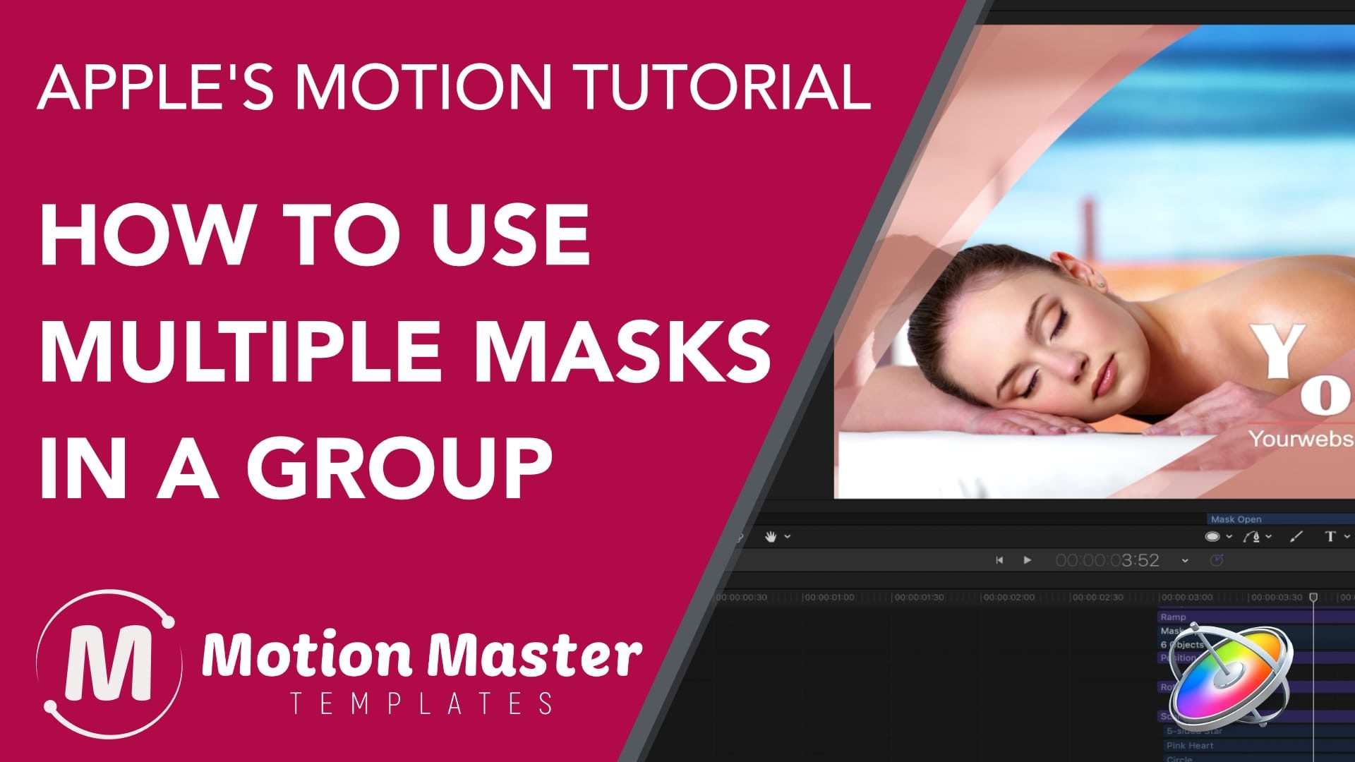 Video Thumbnail 1 | Motion Master Templates | How to Use Multiple Masks in a group inside Apple's Motion | Animation Templates for Apple’s Final Cut & Motion Software