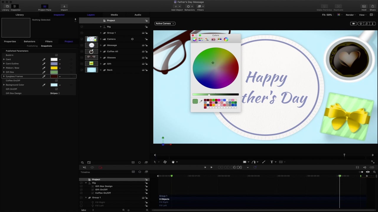Fathers Day Time Lapse | Motion Master Templates | Father’s Day Message Template - Time-lapse Video | Animation Templates for Apple’s Final Cut & Motion Software