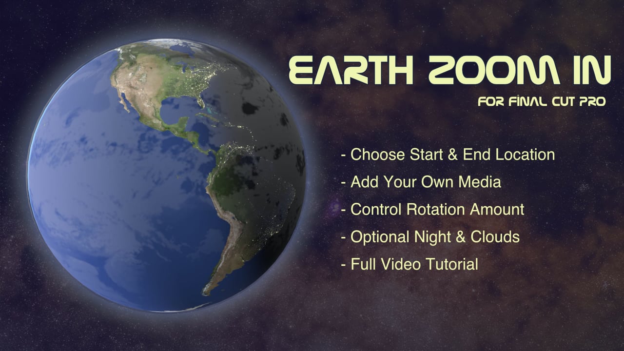 Earth Zoom In Tutorial | Motion Master Templates | Earth Zoom In - Sneek Peak... | Animation Templates for Apple’s Final Cut & Motion Software