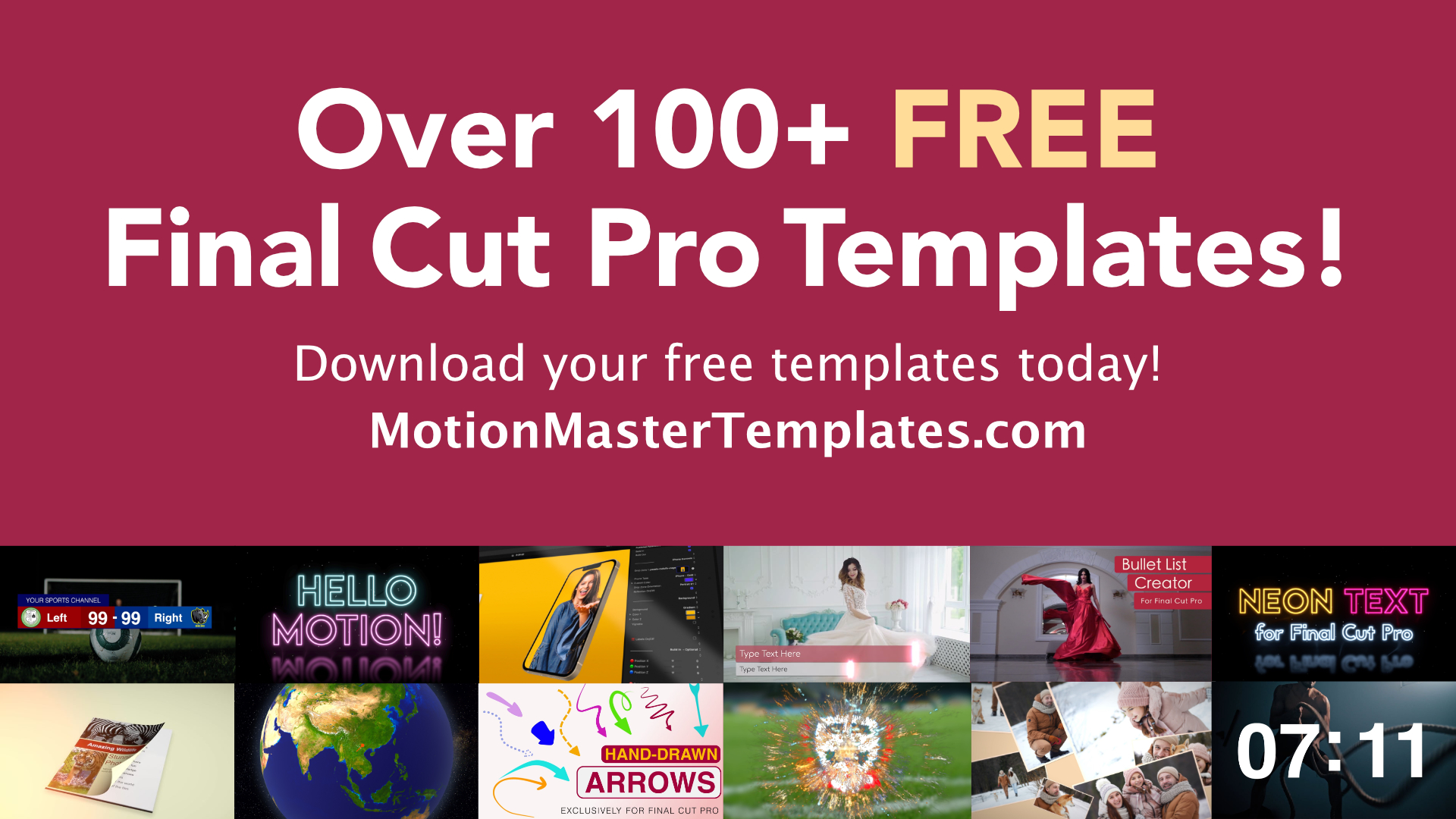 Over 100+ Free Templates for Final Cut Pro